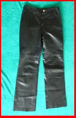 Genuine Versace Couture Low Rise Pelle Leather Pants Made In Italy Perfect Cond. • $79.99