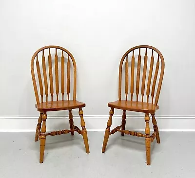 Amish Made Rockford Style Oak Windsor Dining Side Chairs - Pair • $695