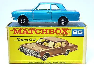 Matchbox Superfast No. 25d Ford Cortina GT (RARE TYPE 'F' SUPERFAST SCRIPT BOX) • £64.95