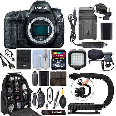 $1729.95 • Buy Canon EOS 5D Mark IV 30.4MP Full Frame 4K DSLR Camera Body + 64GB Pro Video Kit