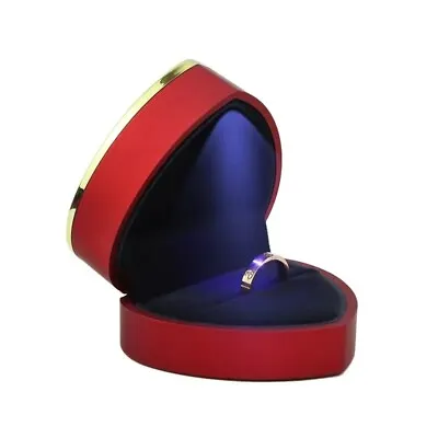 High Quality Eco Friendly RED Heart Shaped LED Light Gift Box For Ring Pendant • £12.99