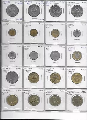 COIN SHEET - POLAND 1900's-Early 2000's -  Lot Of 72 Different Coins • $4.25