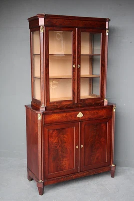 $3895 • Buy Antique French Empire Bookcase Mahogany Display Cabinet Bronze Caryatids 1820’s