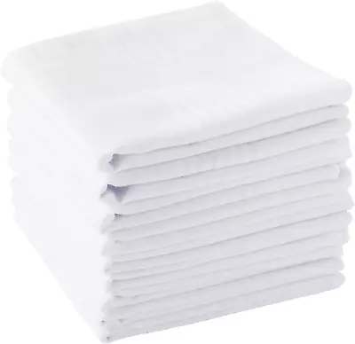 Mens Handkerchiefs 100% Soft Cotton White Hankie Hankerchieves • $11.73