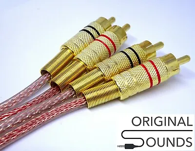 £9.95 • Buy Original Sounds 0.5m Gold Phono RCA Lead Premium Braided Cable HiFi Interconnect