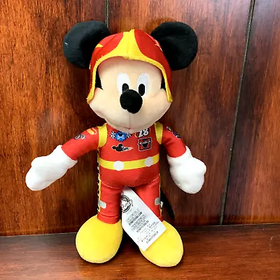 Disney Mickey Mouse Race Car Driver Plush Stuffed Animal Red #28 • $14.99