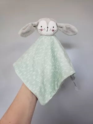 Mamas And Papas Green Grey Bunny Rabbit Baby Comforter Blankie 10  Soft Toy • £10