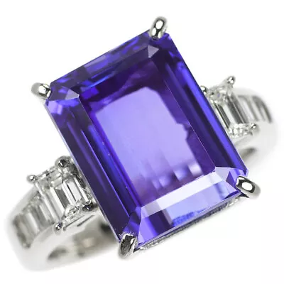  Pt900 Tanzanite Diamond Ring 12.51ct D0.84ct - Auth Free Shipping From Japan- A • $4627.20