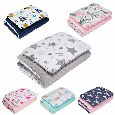 Baby Blanket Plus Flat Pillow Bedding Set Cot Bed Moses Basket Crib Pram Cotton • £15.99