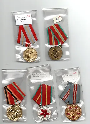 U.s.s.r.  A Bargain Price Lot Of 5  X Different  Medals. • $18.48
