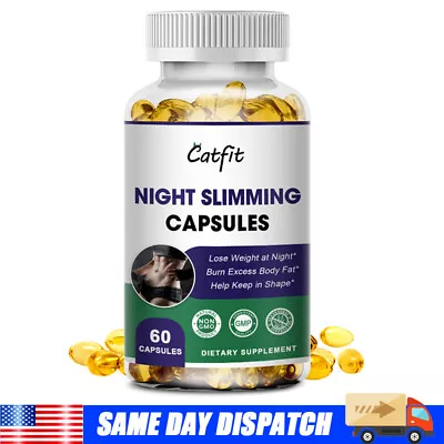 Night Time Fat Burner Supplement Weight Loss Appetite Suppressant Detox 60 Caps • $10.99