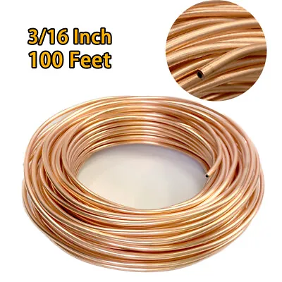 100ft 3/16 Inch Diameter Copper + Iron Brake Line Tubing Coil Anti-Corrosion New • $39.90