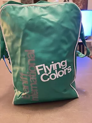 Vintage Braniff  International BI Forest Green Carry On Flight Bag ZipperRARE!! • $30