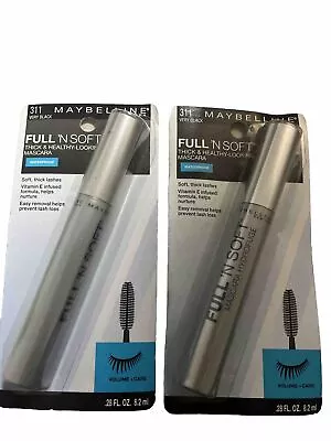 2 Maybelline Full 'N Soft Waterproof Mascara Thick Healthy 311 Very Black • $21