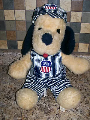 Vintage 1971 Henry Dog Stuffed Animal Toys Plush Union Pacific 18  Overalls Hat • $29.99