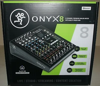 New Mackie Onyx8 Premium Analog USB Mixer W/8-Channel &Multi-Track USB Recording • $379.99