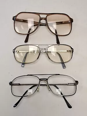 Lot Of 3 Vintage Mens 70s 80s Eye Glass Glasses Frames Aviators Stetson • $39.99