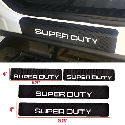 Ford F250 F350 Super Duty Carbon Fiber White Door Sill Cover Scuff Pad Set 4 • $42.99