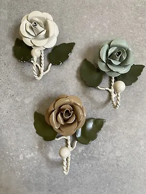 3 X Gorgeous LAURA ASHLEY Metal Floral Coat/ Picture Hooks - Roses • £16