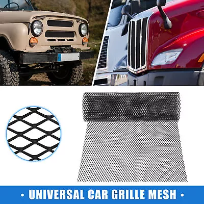 Car Grill Mesh 100x33cm 12x6mm Rhombic Hole Grille Mesh Sheet For Truck Black • $24.26