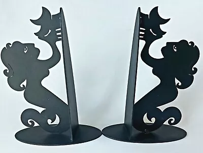 Vintage Starbucks Bookends Mermaid Siren 1990's Black Metal • $32.35