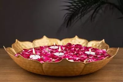 Decorative Iron Floral Urli Bowl For Floating Flowers And Tea-Light Candles • $70.82