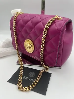 NWT Versace Medusa Tribute Nappa Leather Shoulder Chain Bag Crossbody In Orchid • $2300.63