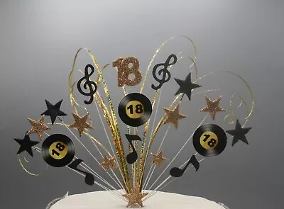 Stars On Wires Music Notes Records Vinyl Cake Topper Cake Decoration Records 01 • £14.99