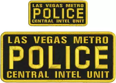 $16.75 • Buy L V M P O L I C E C I U Embroidery Patch 4x10 And 2x5 Hook On Back Blk/gold