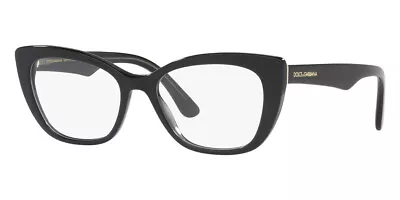 Dolce & Gabbana Women's Fashion DG3360-3246 52mm Black/Transparent Grey Opticals • $84.99