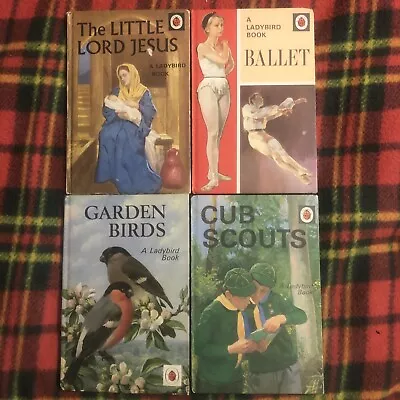 4x Vintage Ladybird📕Lord Jesus 15p/Ballet 15p/Garden Birds 30p/Cub Scouts 40p • £9.95