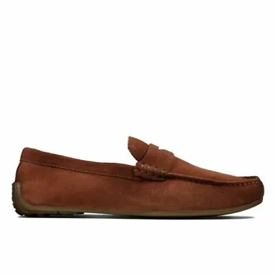 £46.99 • Buy Clarks Reazor Penny Mens Brown Suede Leather Loafer Shoes, UK 7 EU 41 D Width