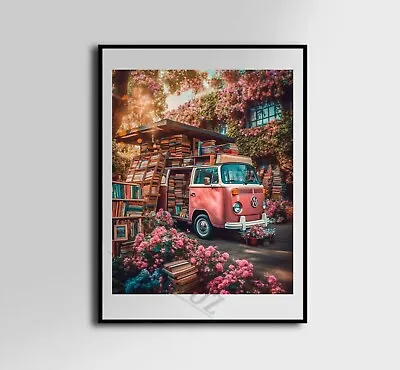 Volkswagen Book Lover Art Poster Canvas Wall Art Home Decor • $129.99