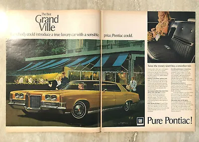 1971 Pontiac Grand Ville Hardtop 4-Door 2-Page Vintage Print Ad • $21.99