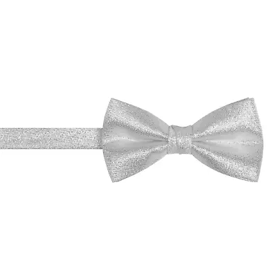 New Mardi Gras Mens Silver Metallic Bow Tie MADE IN USA  TUXXMAN • $14.95