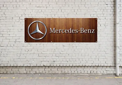 Mercedes Carbon Logo Banner Sign Waterproof Mancave Workshop Trackside • $16.41