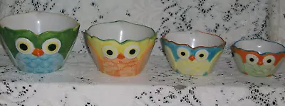 Pier 1 Ceramic Owl Measuring Cup Set With Measuring Spoon Set And Spoons • $21