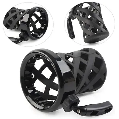 Motorcycle Handlebar Cup Holder Drink W/Mesh Basket Mount Longer For Harley • $27.68