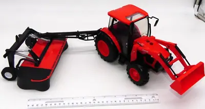 New-Ray Kubota Farm Tractor Loader Disc Hay Mower Attachment Toy M5-111 Sound • $49.45