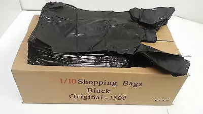 BLACK SHOPPING Plastic T-Shirt Retail BAG Small Size 1/10 Quality Wholesale Lot • $14.99