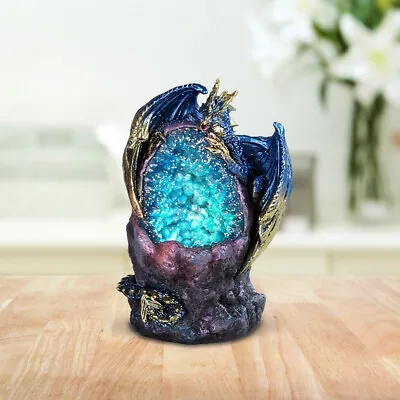 Blue Dragon Faux Crystal Statue 5 H Fantasy Collectible Figurine Room Decor • $21.41