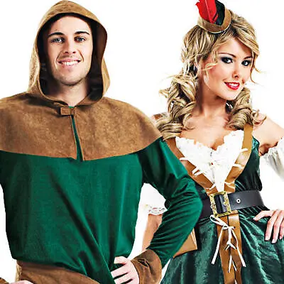 £25.99 • Buy Robin Hood Adults Fancy Dress Medieval Book Week Character Mens Ladies Costumes
