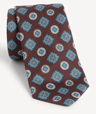 Mens M&s Sartorial Pure Silk Tie Brown Mix Rrp £30 - Bnwt • £12.99