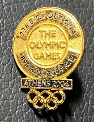 RARE ATHENS 2004 OLYMPIC PIN BADGE 776 BC Olympia Gold Tone Metal FreePost UK • £4.99