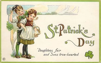 Embossed St. Patrick's Day Postcard Stecher Series 39 F Daughters Fair Sons True • $13.49