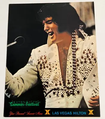 Elvis Presley ~ Summer Festival ~ Your Personal Souvenir Menu ~ Las Vegas Hilton • $250