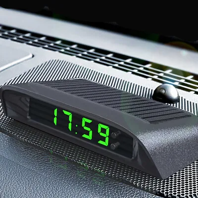 Car Dashboard Desk LED Digital Clock 3-Level Brightness Adjust Solar Charging • $22.40