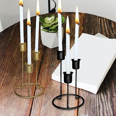 Taper Candle Holders 3 Arms Candelabra For Dinner Table Christmas Decor • £9.59