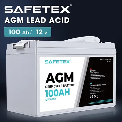 Safetex AGM Battery 100ah 12V Deep Cycle Mobility Scooter Golf Cart RV Camping • $185.99