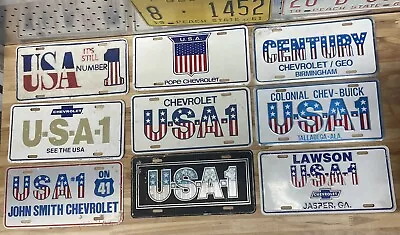 Vintage USA 1 Chevrolet License Plate Lot Of 9 Aluminum Tags USA-1 Chevy Truck • $350